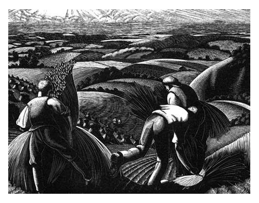 August Harvesting by Clare Leighton