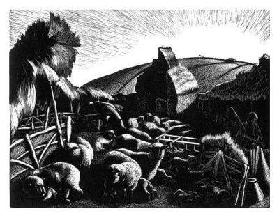 January Lambing by Clare Leighton