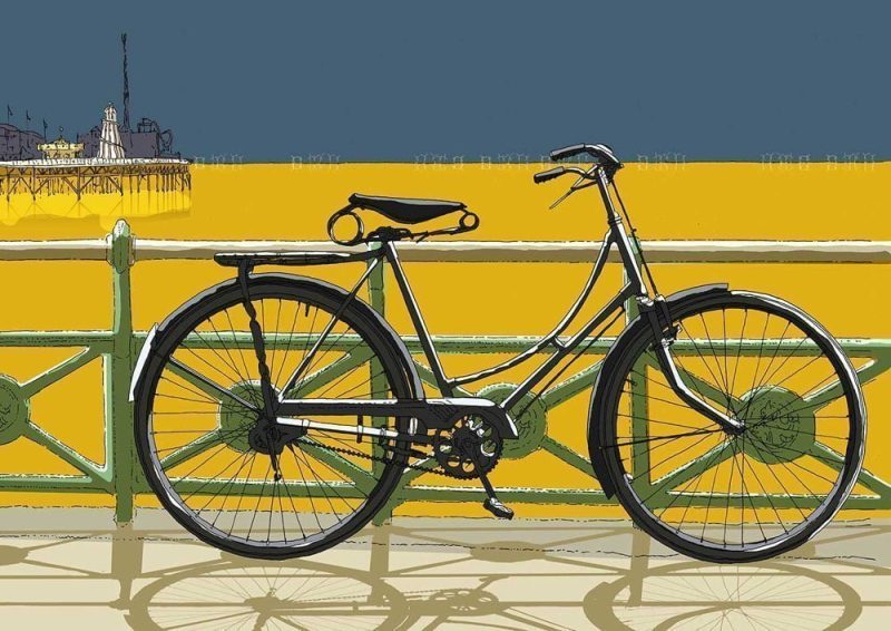alej ez Brighton Pier and bycycle on the promenade 29.7x21