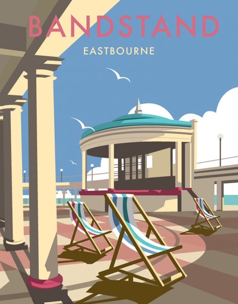 Eastbourne Bandstand, East Sussex. by Dave Thompson Print and Framing
