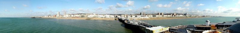 Panoramic image of Brighton taken from Bighton Pier (PRINT) by unkown