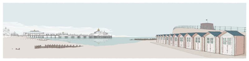 Eastbourne-Pier-and-Huts-Pebble-Beach-by-Alej-ez