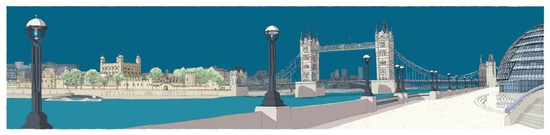 London River Thames by Tower Bridge Ocean Blue by Alej ez