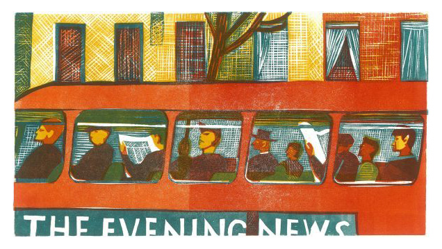 The Evening News, London Bus By Rupert Shepard
