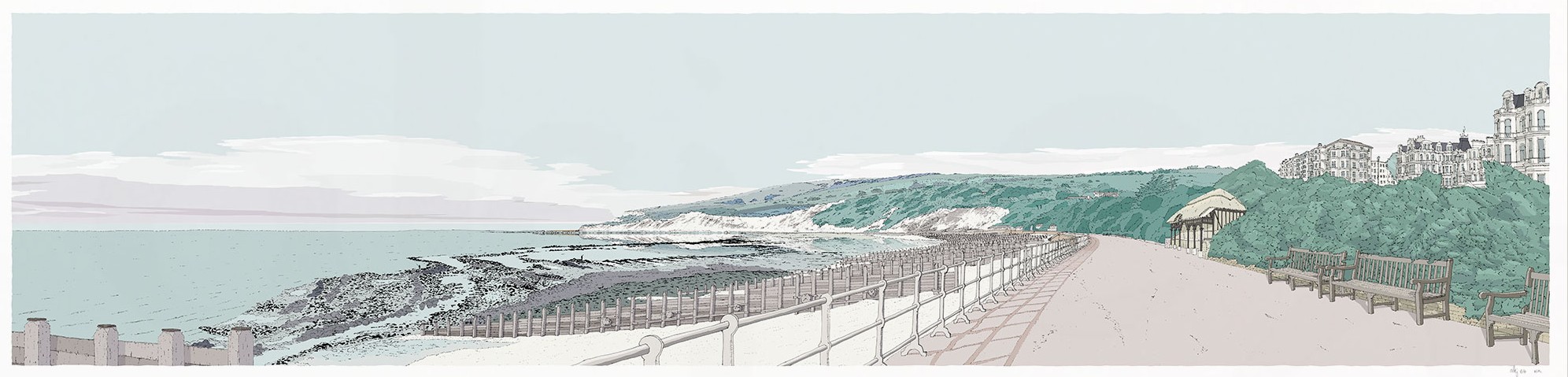 Eastbourne West Promenade Pebble Beach Sussex by Alej ez