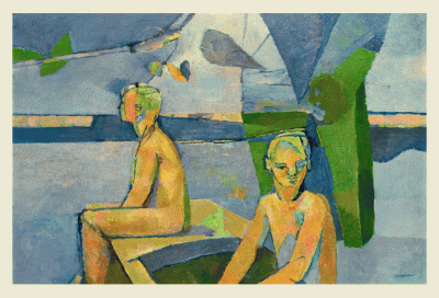Two Boys On A Punt by Keith Vaughan