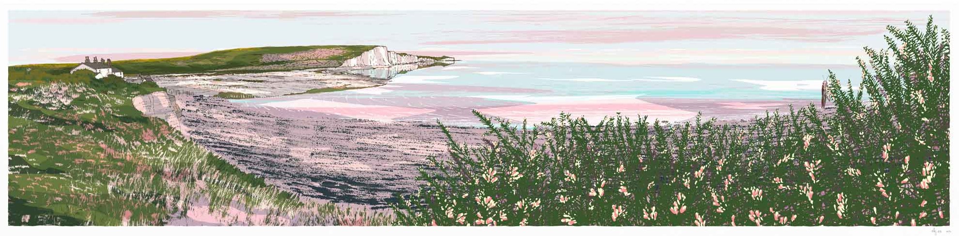 Seven Sisters, Cuckmere cottages, South Downs Crimson by Alej ez
