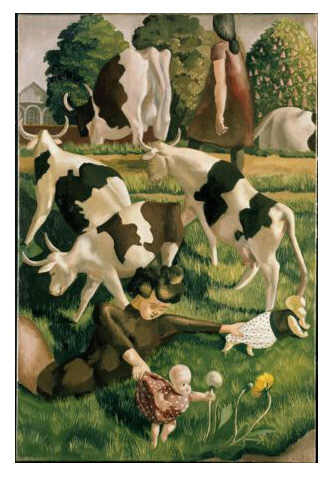 Cows at Cookham By Stanley Spencer