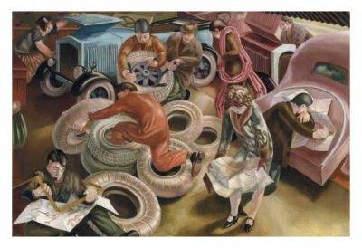 The Garage By Stanley Spencer