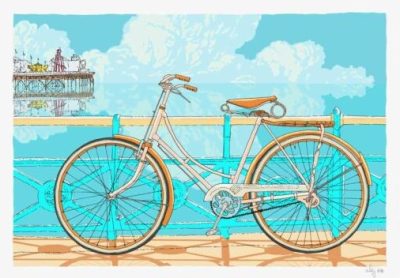 Cycle to Brighton Palace Pier Sky Blue By Alej ez