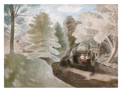 Two Figures in a Boat by Eric Ravilious