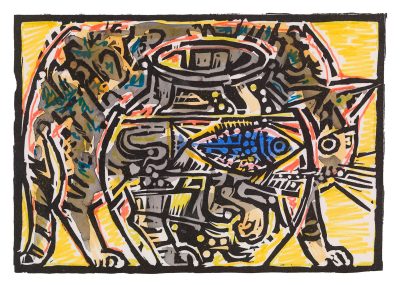 Cat and Goldfish by John Craxton