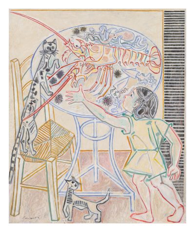 Still Life with Cat and Child by John Craxton