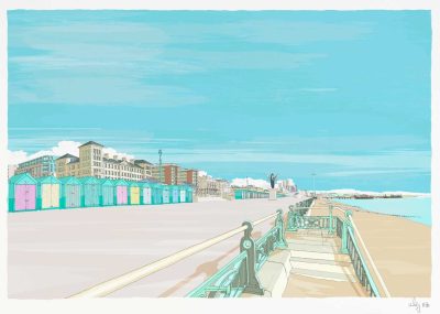 Hove Beach Huts - Sky Blue By Alej ez