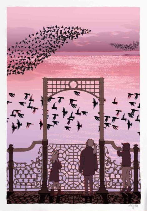 Starling Murmuration, Palace Pier, Sunset By Alej ez