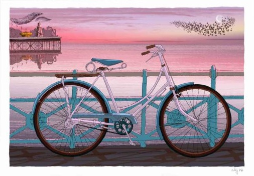 Bicycle on the Prom, Palace Pier and Murmuration By Alej ez