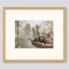 Two figures in a boat By Eric Ravilious Small framed